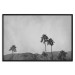 Wall Poster Hot Summer - black and white landscape with palm trees against a mountain range 116502 additionalThumb 18