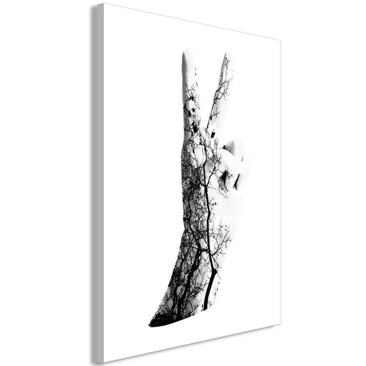 Canvas Artist's Hand (1-part) - Black and White Tree with Victory Sign 117002 additionalImage 2