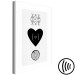 Canvas Art Print Wild love - heart, wood and graphic motif on a gray background 117302 additionalThumb 6