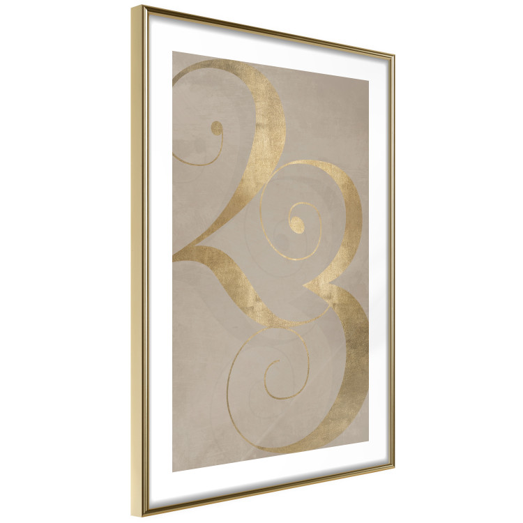 Wall Poster Lucky Number - composition on a brown background with a golden accent 117902 additionalImage 11
