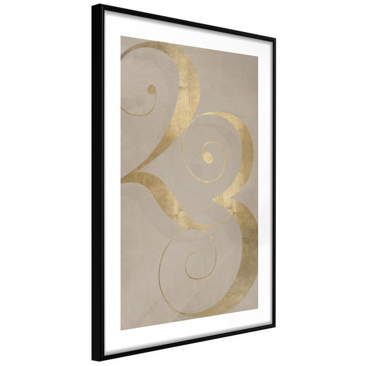 Wall Poster Lucky Number - composition on a brown background with a golden accent 117902 additionalImage 12