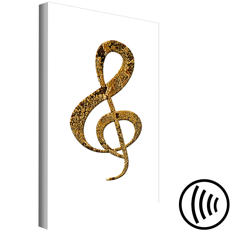 Canvas Art Print Treble clef - a golden musical sign with a unique structure 118302 additionalImage 6