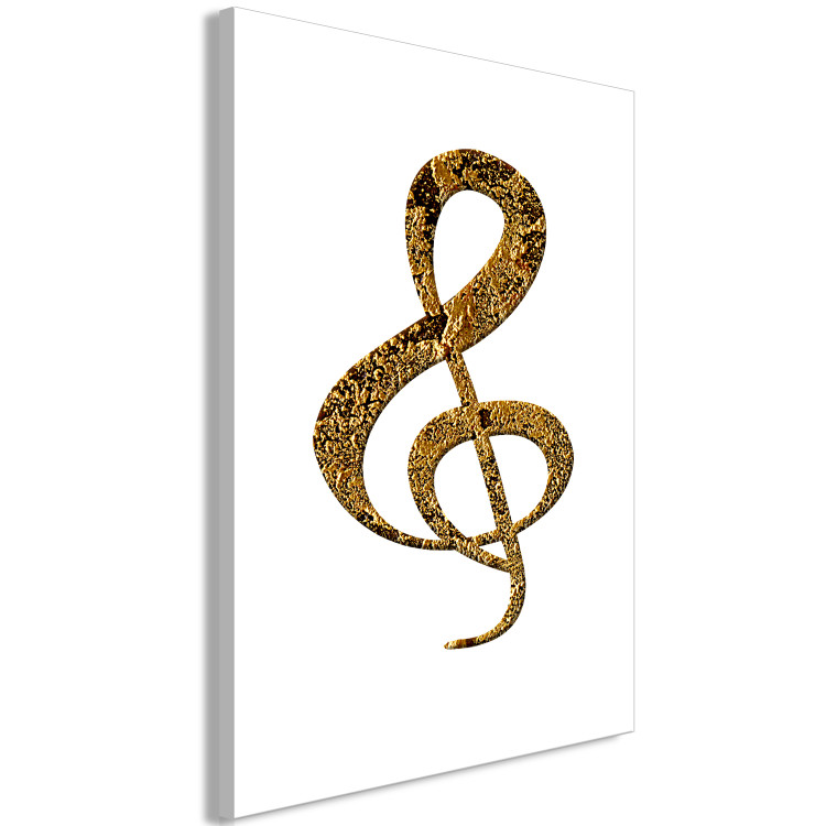 Canvas Art Print Treble clef - a golden musical sign with a unique structure 118302 additionalImage 2