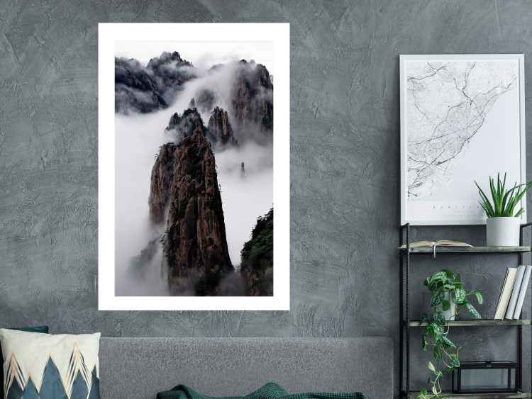 Wall Poster Rocks in the Clouds - Scandinavian landscape with mountains in fog 118502 additionalImage 2