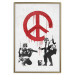 Wall Poster War and Peace - Banksy-style mural with soldiers and a red pacifier 119202 additionalThumb 16
