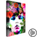 Canvas Print Floral crown - colorful portrait of a woman with a floral wreath 122302 additionalThumb 6