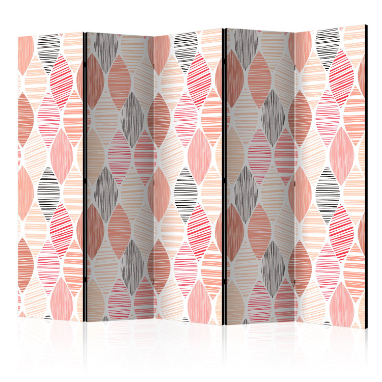Folding Screen Spring Leaves II - striped geometric shapes in pastel colors 123002