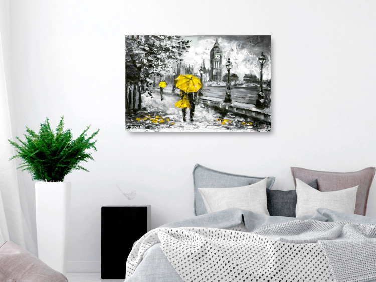 Canvas Art Print Walk in London (1 Part) Wide Yellow 123102 additionalImage 3