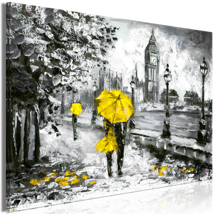 Canvas Art Print Walk in London (1 Part) Wide Yellow 123102 additionalImage 2