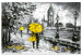 Canvas Art Print Walk in London (1 Part) Wide Yellow 123102