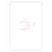 Wall Poster Why Not? - delicate pink English text on a white background 123202