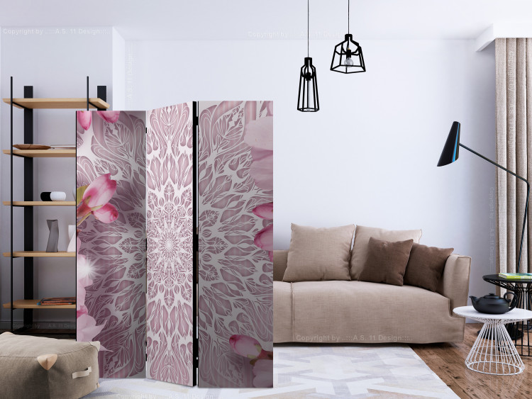 Room Divider Screen Pastel Mandala - oriental patterns with Zen flower motif 123302 additionalImage 4