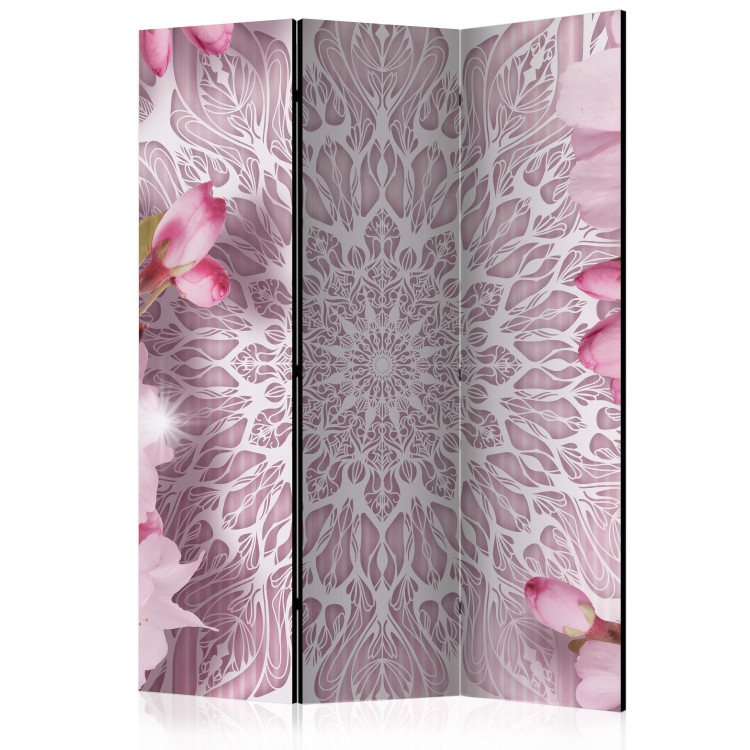 Room Divider Screen Pastel Mandala - oriental patterns with Zen flower motif 123302