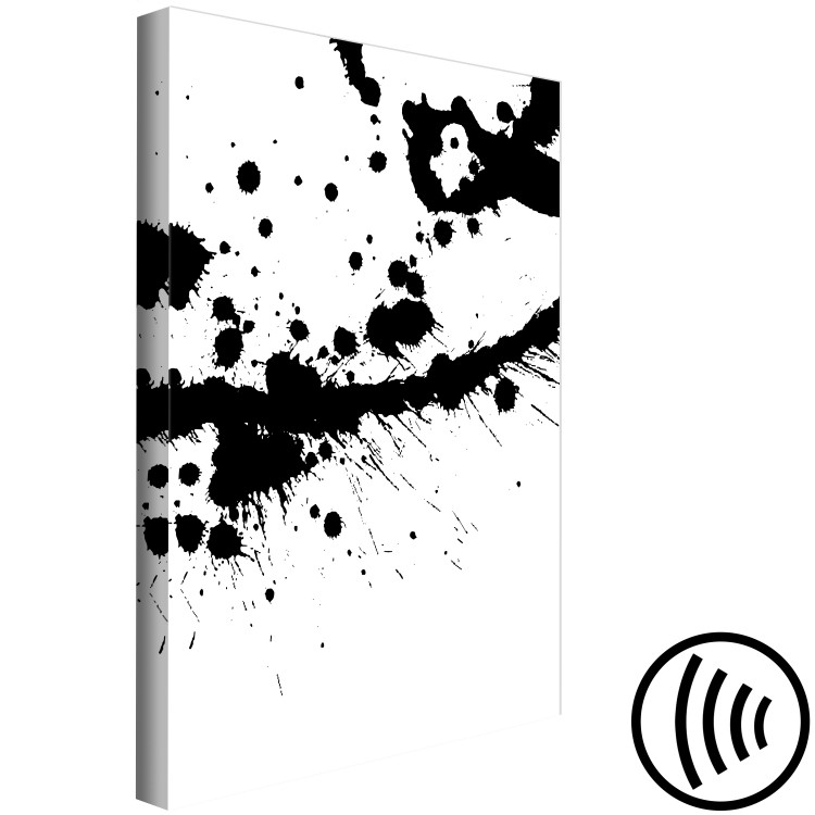 Canvas Art Print Abstract Blots - Black intricate pattern of blots on white background 123502 additionalImage 6