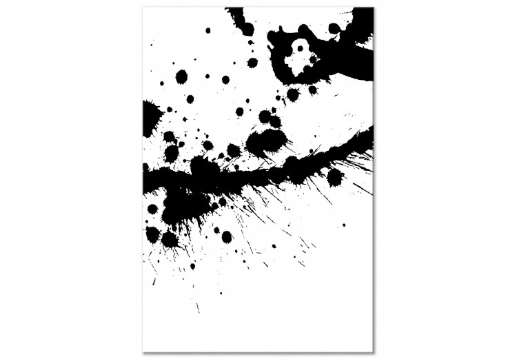 Canvas Art Print Abstract Blots - Black intricate pattern of blots on white background 123502