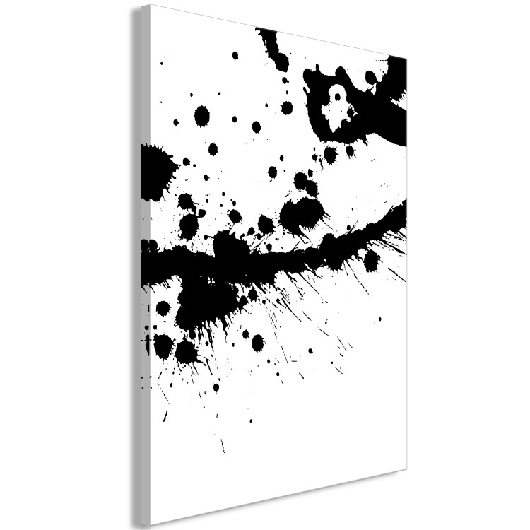 Canvas Art Print Abstract Blots - Black intricate pattern of blots on white background 123502 additionalImage 2