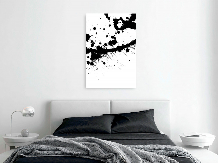Canvas Art Print Abstract Blots - Black intricate pattern of blots on white background 123502 additionalImage 3