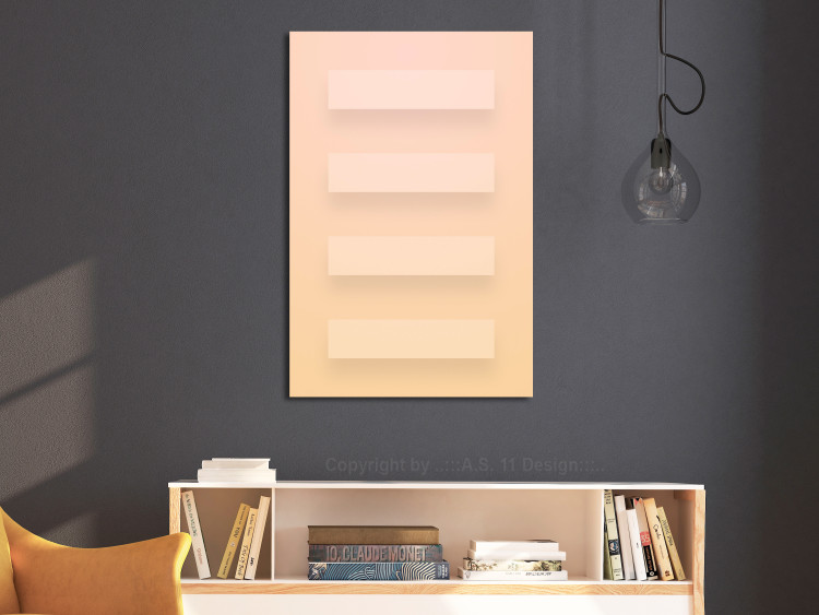 Canvas Art Print Parallel rectangles - geometric composition in pastel colours 123802 additionalImage 3