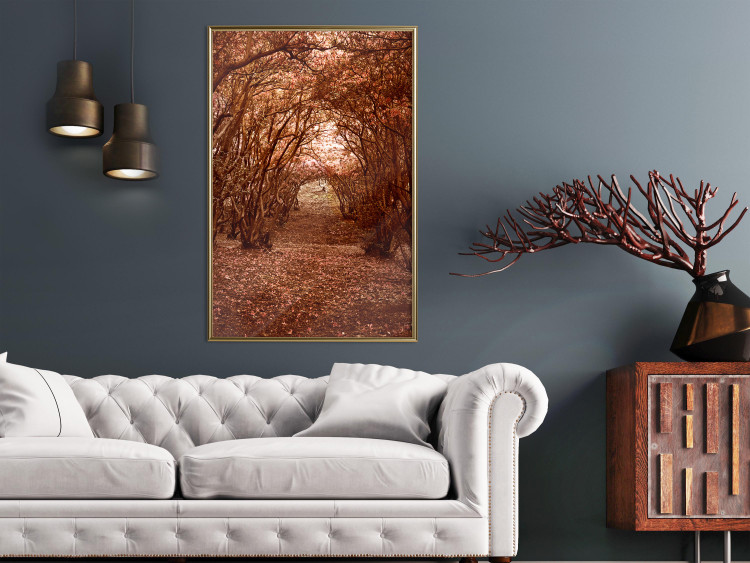 Poster Fulfilled Dreams - autumn forest landscape with falling leaves 123902 additionalImage 5