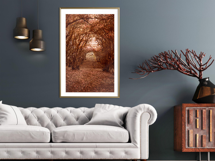 Poster Fulfilled Dreams - autumn forest landscape with falling leaves 123902 additionalImage 13