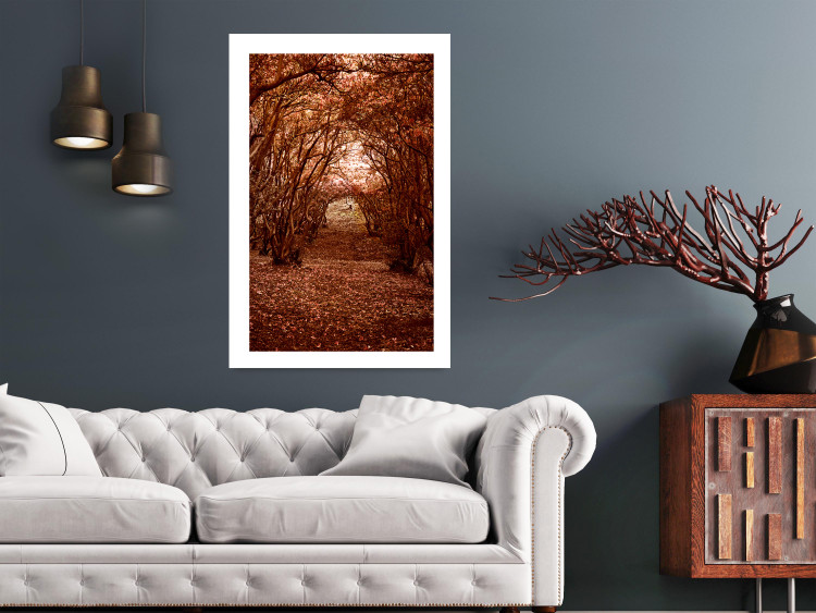 Poster Fulfilled Dreams - autumn forest landscape with falling leaves 123902 additionalImage 2