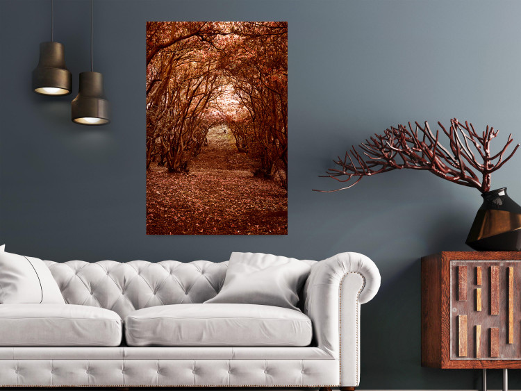 Poster Fulfilled Dreams - autumn forest landscape with falling leaves 123902 additionalImage 17