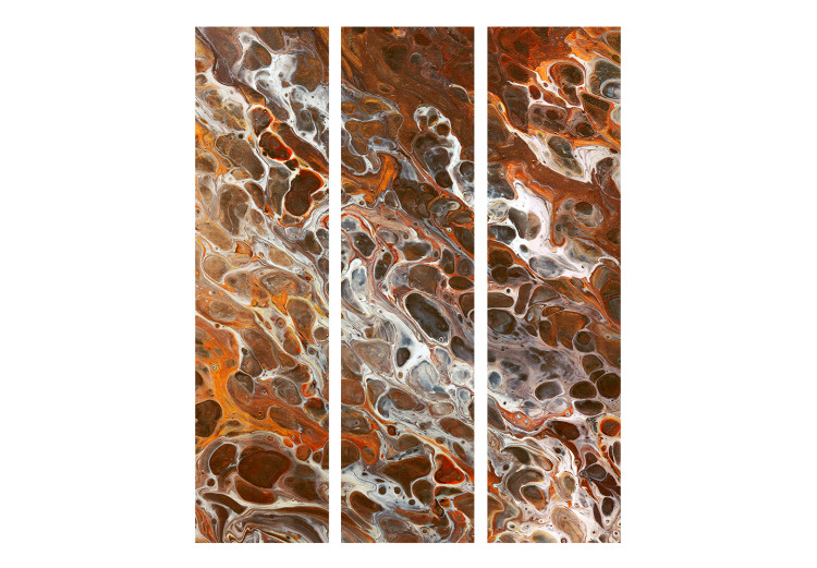 Room Separator Brown Craters (3-piece) - artistic warm-toned abstraction 124102 additionalImage 3