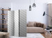 Room Divider Gray Hearts (3-piece) - white background with repeating heart pattern 124302 additionalThumb 4