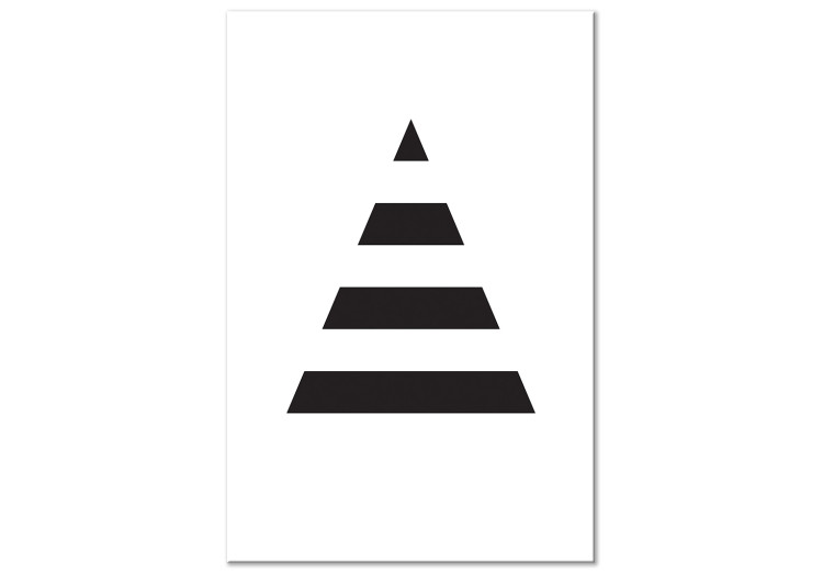 Canvas Triangle with black & white stripes - abstraction on white background 124502