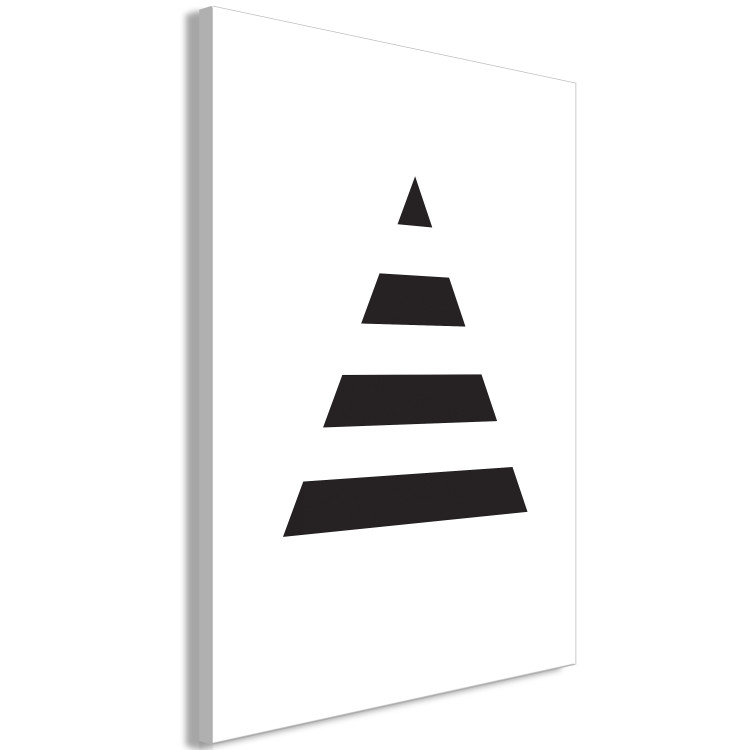 Canvas Triangle with black & white stripes - abstraction on white background 124502 additionalImage 2