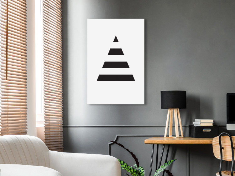 Canvas Triangle with black & white stripes - abstraction on white background 124502 additionalImage 3