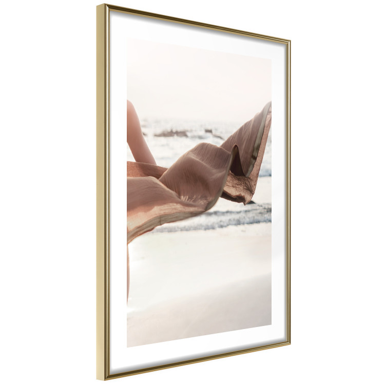 Wall Poster Dreamy Gust - seascape with a piece of a woman's dress blowing in the wind 129502 additionalImage 7