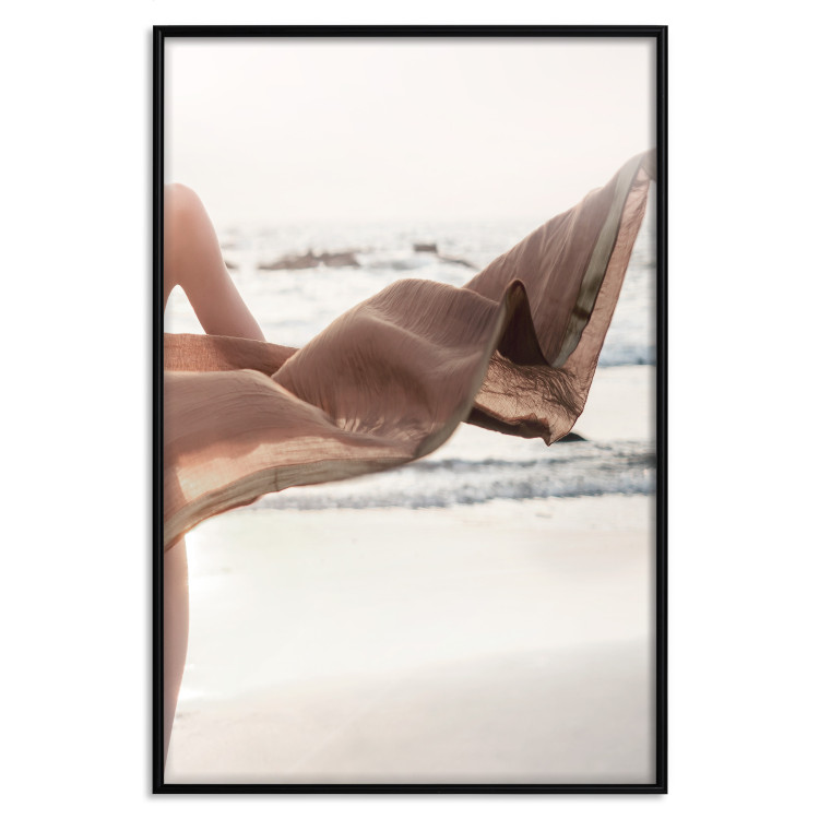 Wall Poster Dreamy Gust - seascape with a piece of a woman's dress blowing in the wind 129502 additionalImage 16