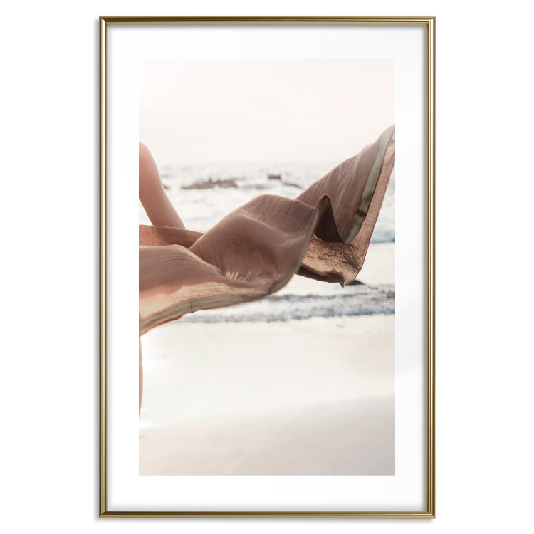 Wall Poster Dreamy Gust - seascape with a piece of a woman's dress blowing in the wind 129502 additionalImage 16