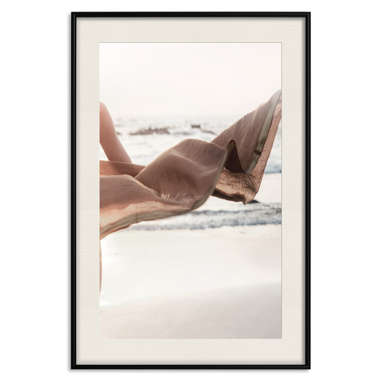 Wall Poster Dreamy Gust - seascape with a piece of a woman's dress blowing in the wind 129502 additionalImage 19