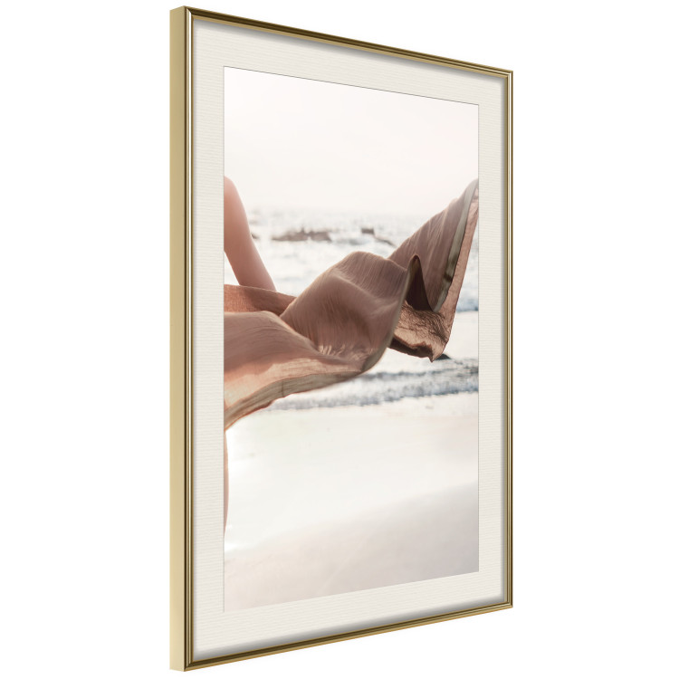 Wall Poster Dreamy Gust - seascape with a piece of a woman's dress blowing in the wind 129502 additionalImage 3