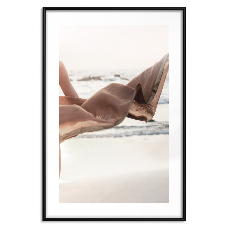 Wall Poster Dreamy Gust - seascape with a piece of a woman's dress blowing in the wind 129502 additionalImage 17