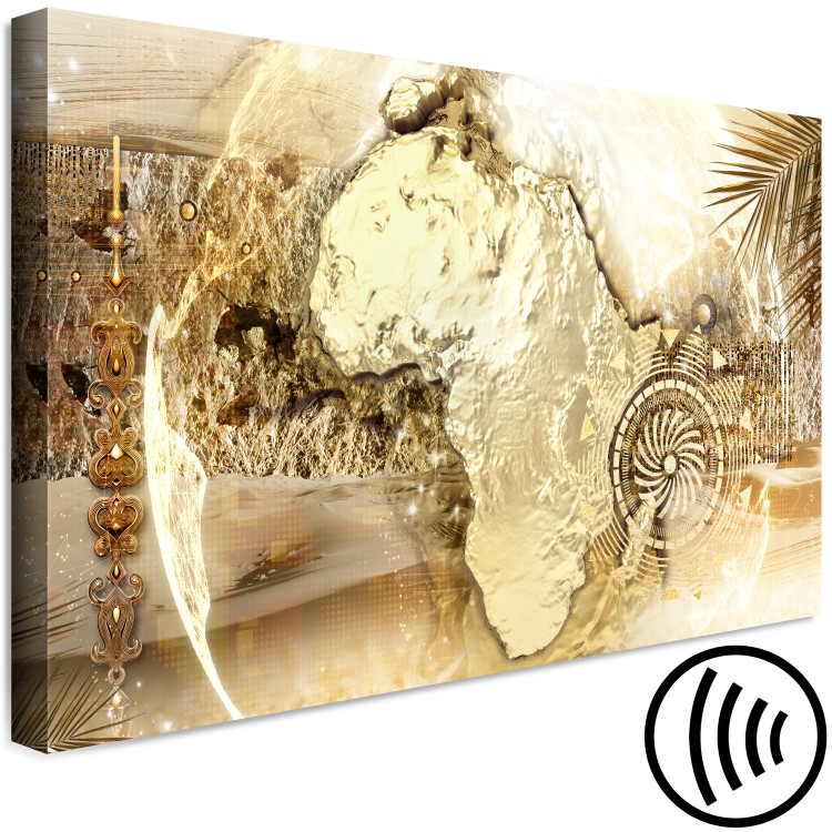 Canvas Print Golden Continent (1-piece) Wide - abstract golden continent 129902 additionalImage 6
