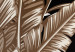 Poster Golden Island - composition of tropical plant leaves on a black background 131802 additionalThumb 12