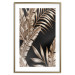 Poster Golden Island - composition of tropical plant leaves on a black background 131802 additionalThumb 16