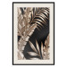 Poster Golden Island - composition of tropical plant leaves on a black background 131802 additionalThumb 19