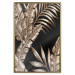 Poster Golden Island - composition of tropical plant leaves on a black background 131802 additionalThumb 21
