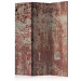 Room Divider Screen Streets in the Rain (3-piece) - industrial red background with tin 133202