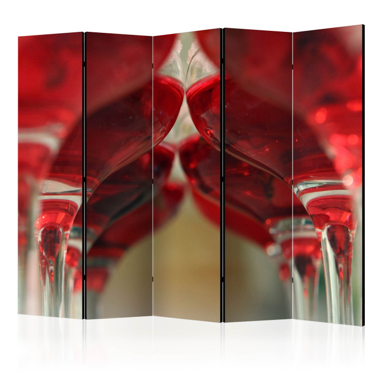 Room Separator Wine Bar II (5-piece) - scarlet wine in glass goblets 133302