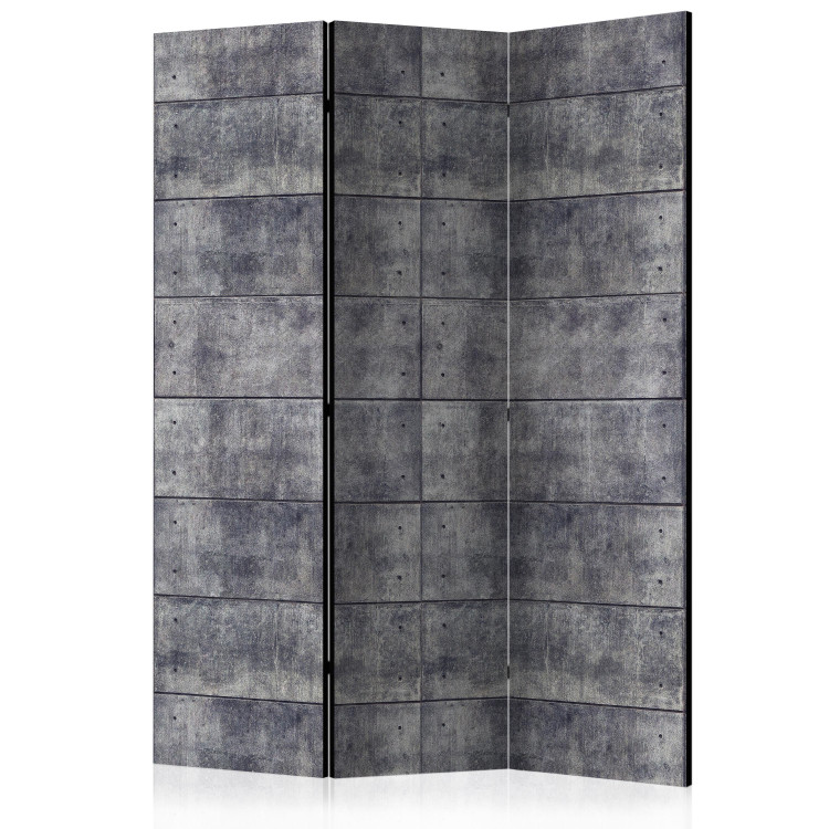 Folding Screen Concrete Fortress (3-piece) - industrial composition with gray background 133502
