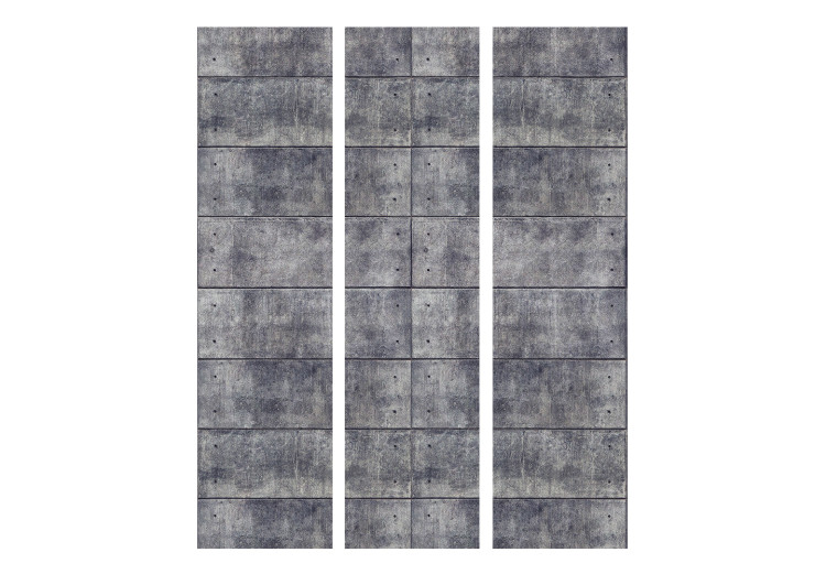 Folding Screen Concrete Fortress (3-piece) - industrial composition with gray background 133502 additionalImage 3