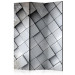 Folding Screen Gray 3D Background - texture of gray square tiles with 3D imitation 133602