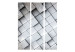 Folding Screen Gray 3D Background - texture of gray square tiles with 3D imitation 133602 additionalThumb 3