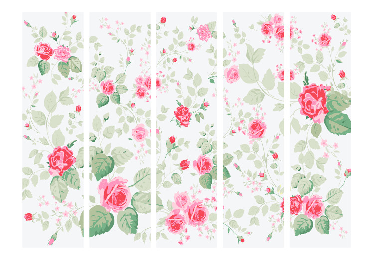 Room Divider Rosy Pleasures II - romantic pink flowers on a light background 133902 additionalImage 3
