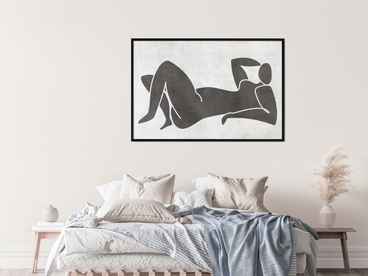 Wall Poster Reclining Goddess - black and white silhouette of a reclining woman in boho style 134202 additionalImage 4